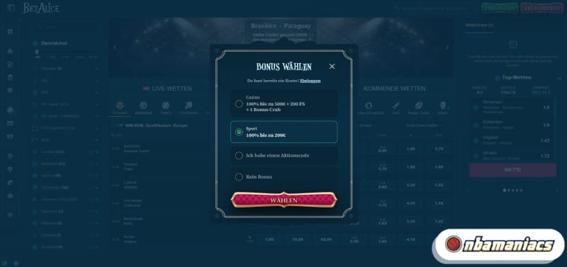 Sportwetten Willkommensbonus ohne KYC freischalten