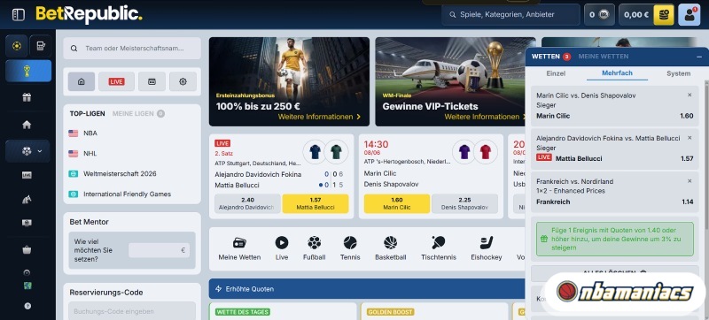 Wetten bei BetRepublic Sportwetten ohne OASIS Sperre