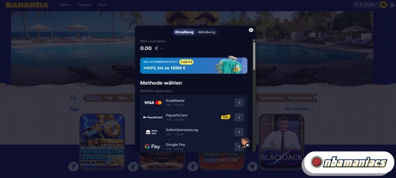 Einzahlen im Besten Casino online Bananzia Einzahlen im besten Casino online