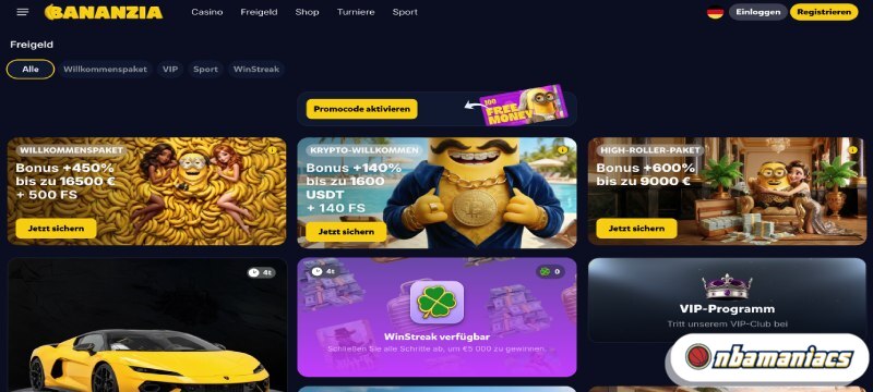 bananzia online casino bonus Online Casino ohne OASIS Bonus