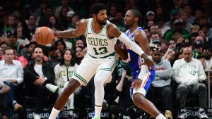 Paul George, delighted with the Celtics