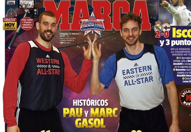 El diario Marca dedica su portada a los hermanos Gasol