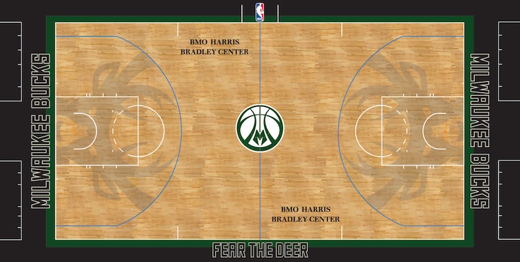 Los Milwaukee Bucks lucirán un parqué alternativo