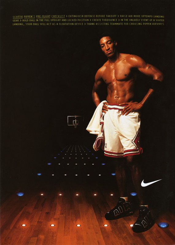 Scottie Pippen en el anuncio de las Nike Air More Uptempo
