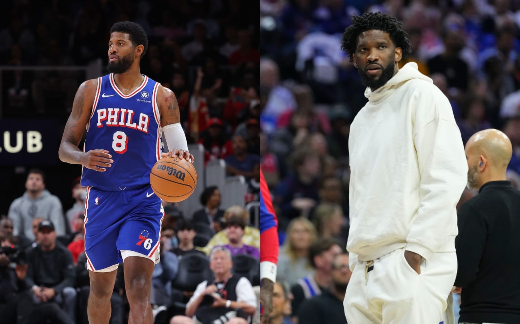 Paul George y Joel Embiid