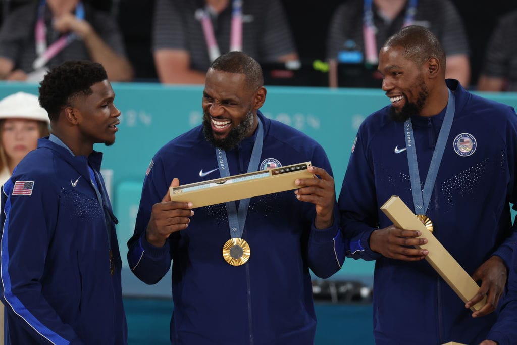 LeBron James, Anthony Edwards y Kevin Durant en los Juegos Olímpicos