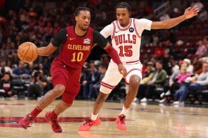 Garland en el partido ante los Bulls