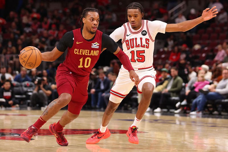 Garland en el partido ante los Bulls