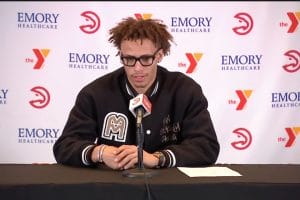 Dyson Daniels en rueda de prensa