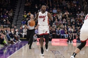 Terry Rozier durante un partido con los Heat.