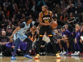 G.G. Jackson defiende a Kevin Durant