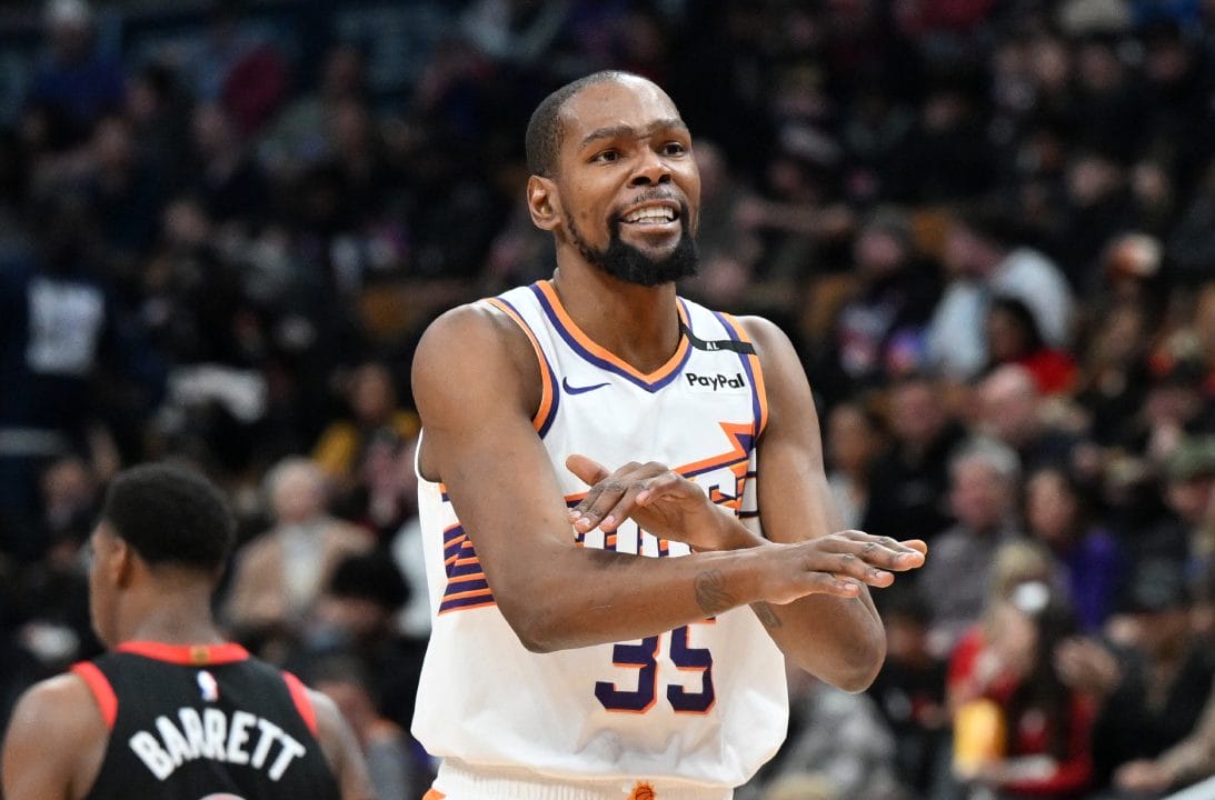 Kevin Durant durante un partido ante Toronto Raptors