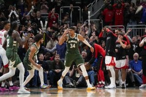 Los Bucks celebran su último triunfo ante los Rockets