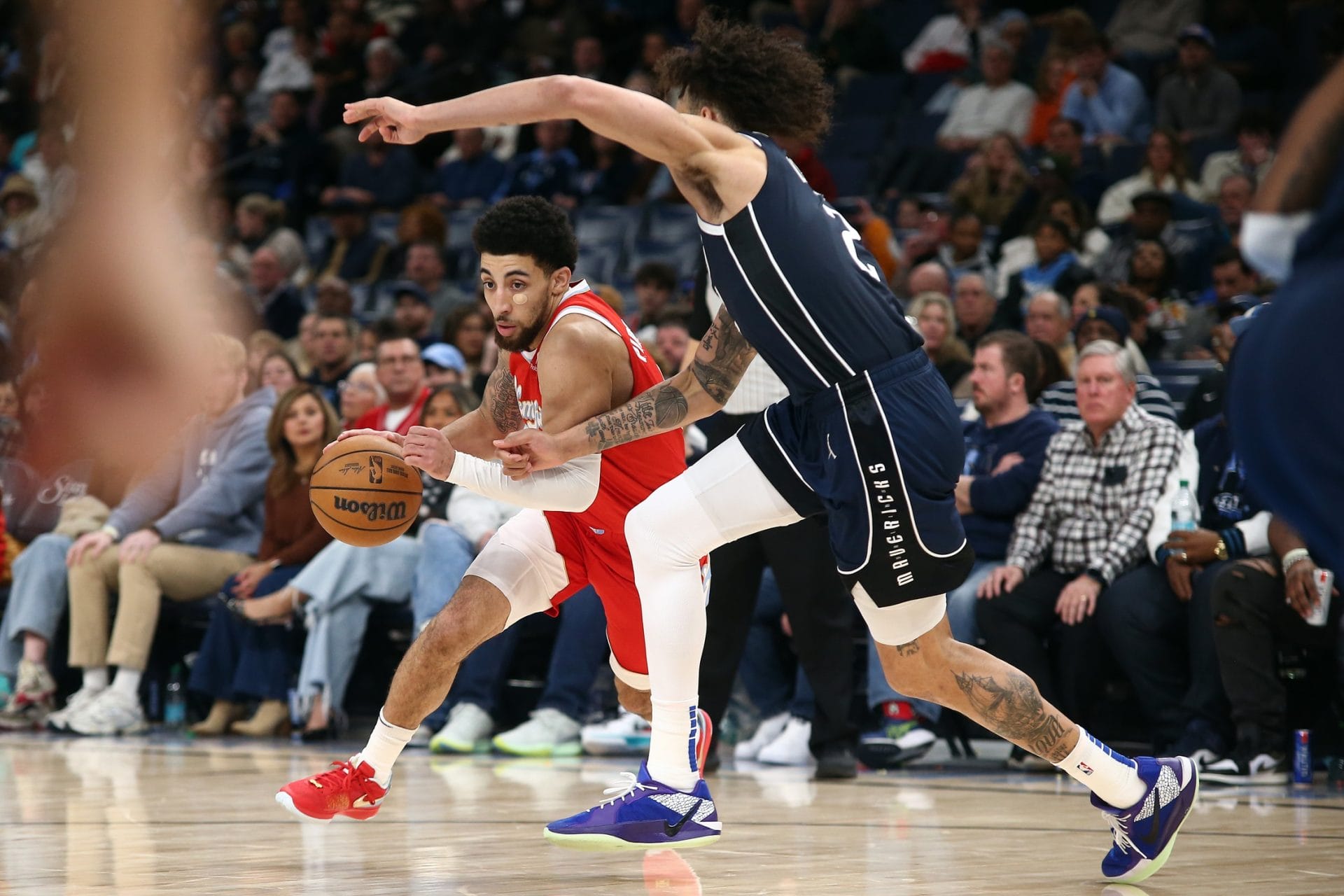 Scotty Pippen Jr. y Dereck Lively, en un Mavericks vs Grizzlies previo