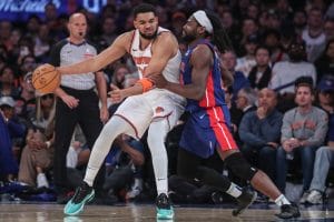 Isaiah Stewart cae lesionado y es duda para el Game 2 ante los Knicks