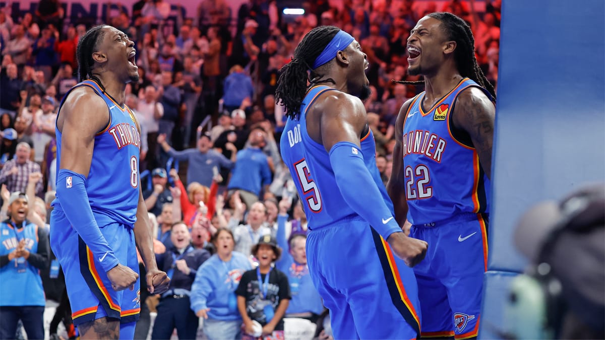 Los Thunder celebran el triunfo ante los Lakers