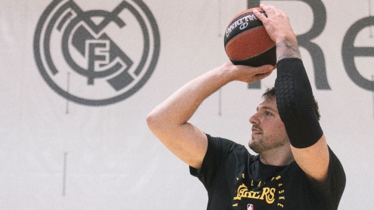 Luka Doncic se entrena en las instalaciones del Real Madrid.