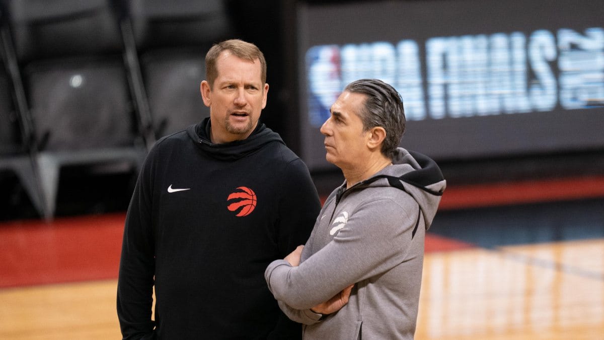 Nick Nurse y Sergio Scariolo durante su estancia en Toronto Raptors.