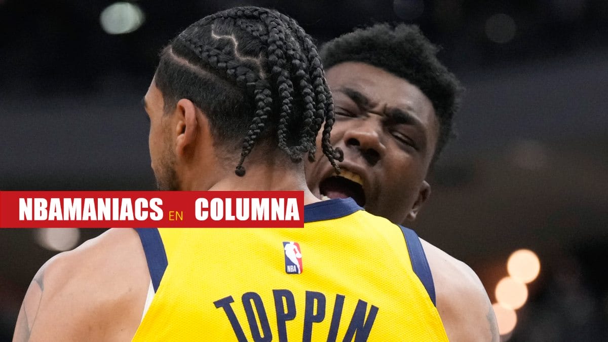 Obi Toppin y Thomas Bryant comparten abrazo durante los playoffs NBA 2025.