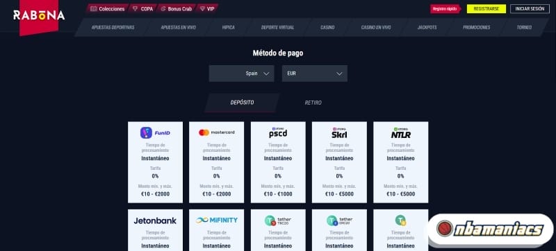 depositar en sitio de apuestas deportivas sin límites