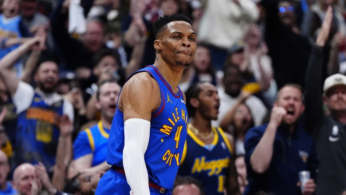 Russell Westbrook celebra una acción ante Los Angeles Clippers.