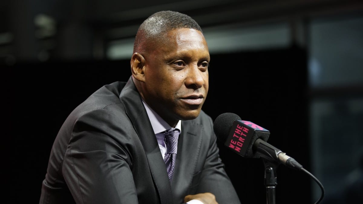 Masai Ujiri, durante una rueda de prensa con los Toronto Raptors.