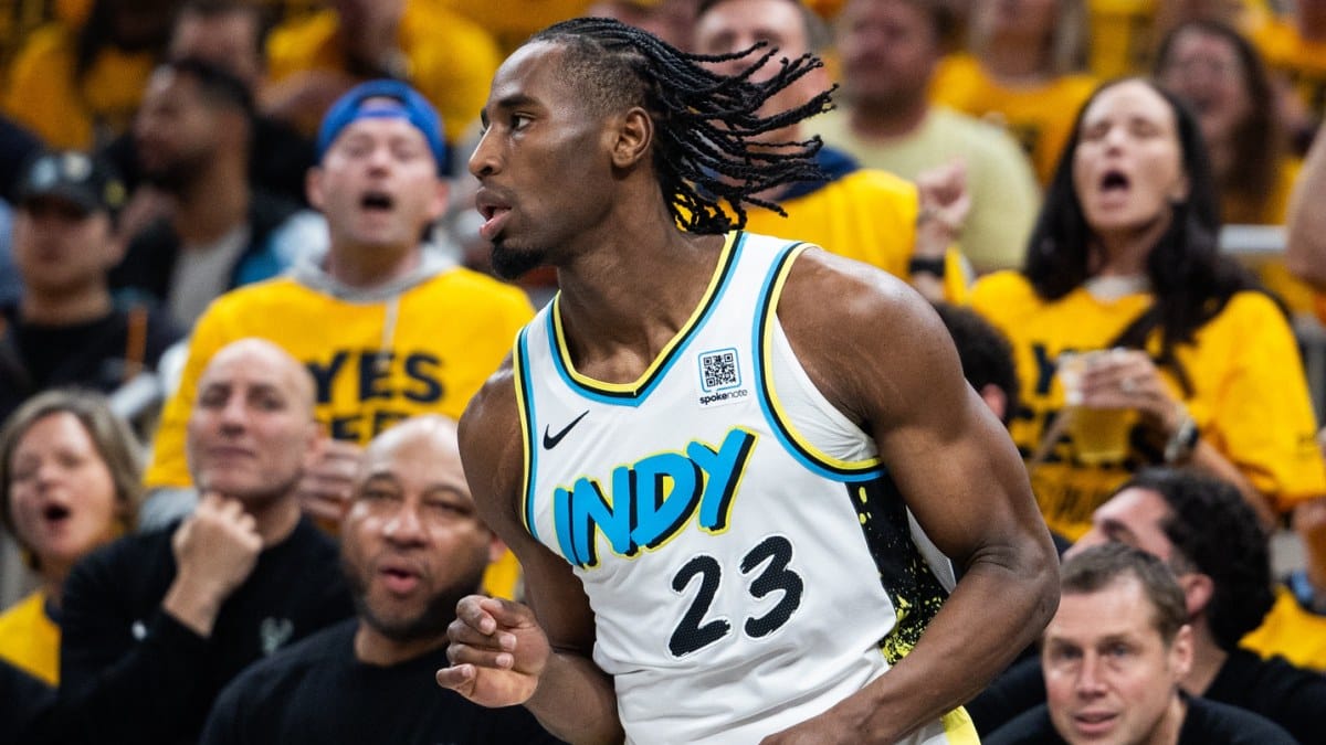 Aaron Nesmith, durante un partido de los playoffs NBA 2025.