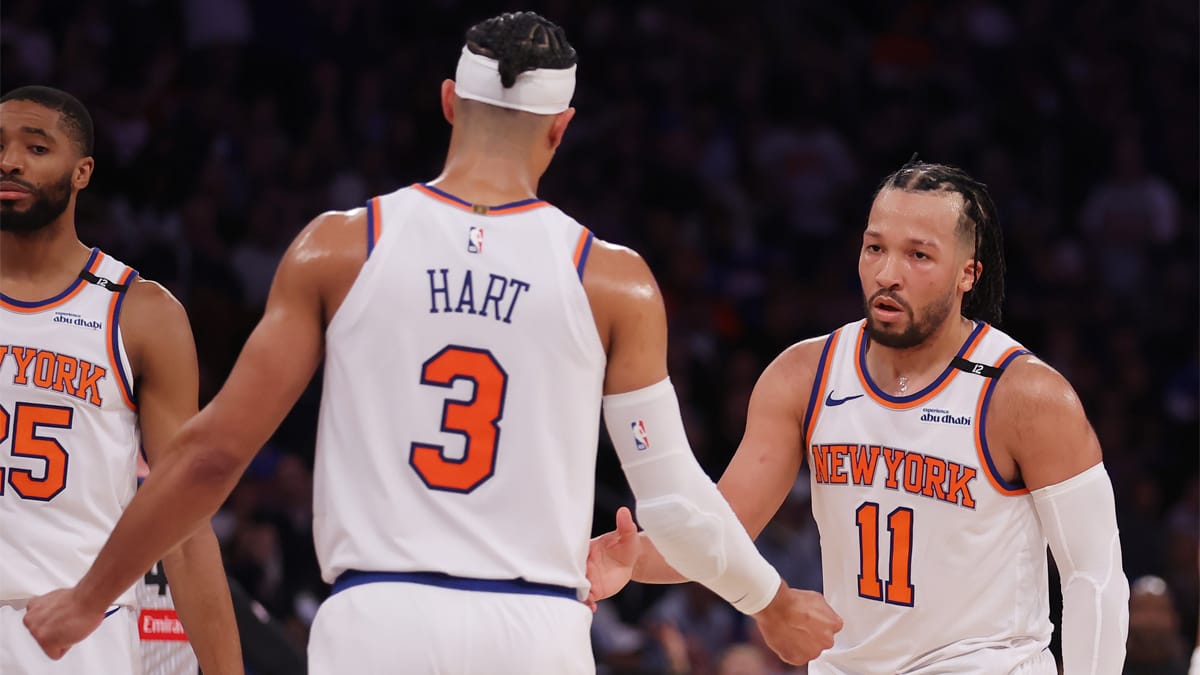 Jugadores de los Knicks durante el partido