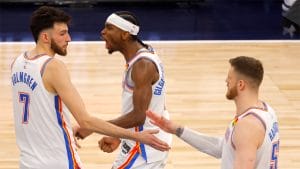 Shai y OKC celebran el valioso triunfo en Minnesota