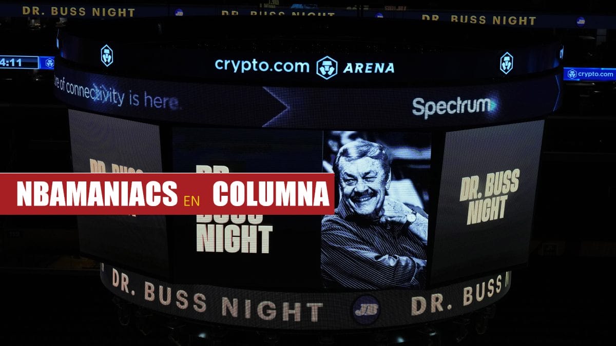 Loos Angeles Lakers rinden tributo a Jerry Buss en 2023.