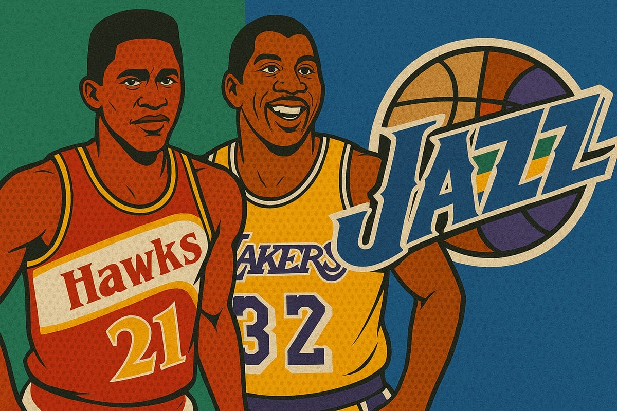 Arte de Dominique Wilkins y Magic Johnson