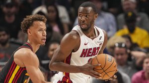 Andrew Wiggins, jugando un partido con los Miami Heat.