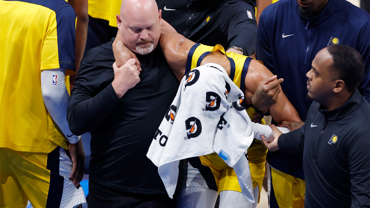 Haliburton abandona el Game 7 lesionado