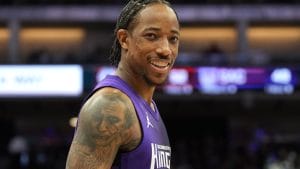 DeMar DeRozan, jugando un partido con los Sacramento Kings.