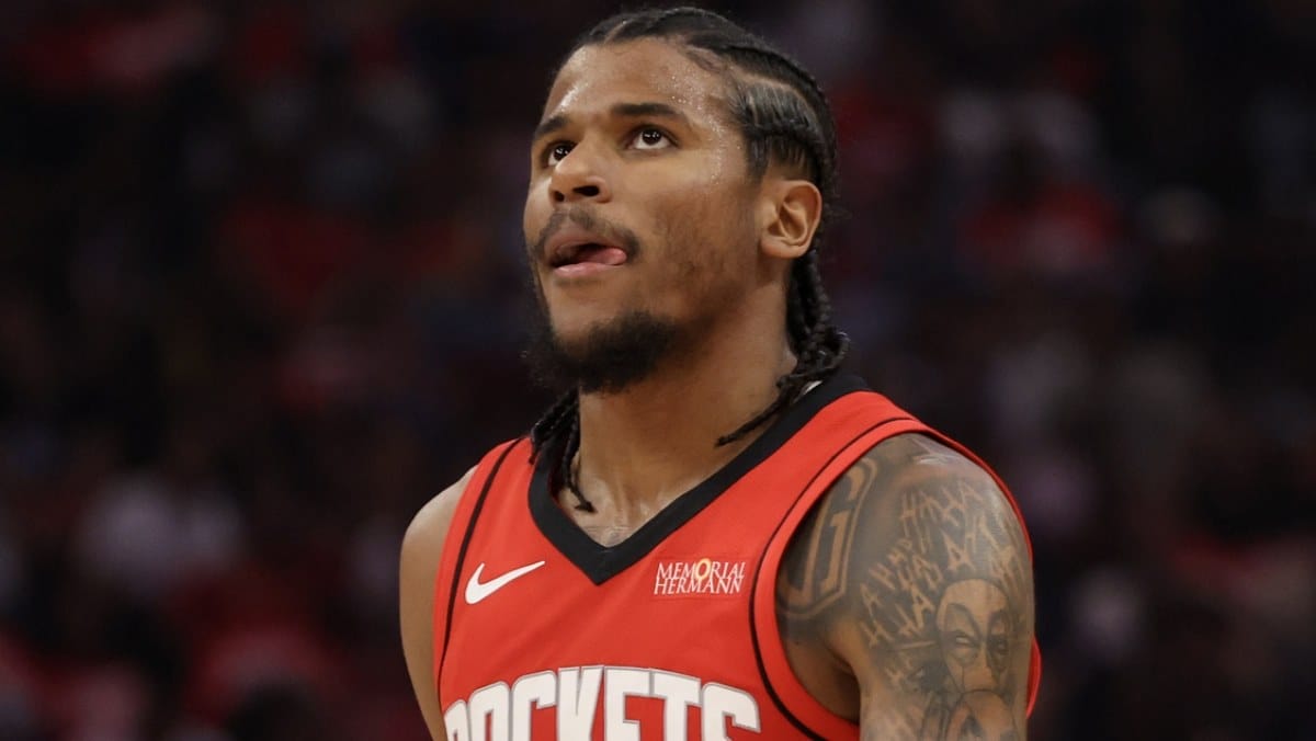 Jalen Green, disputando un partido con los Houston Rockets.