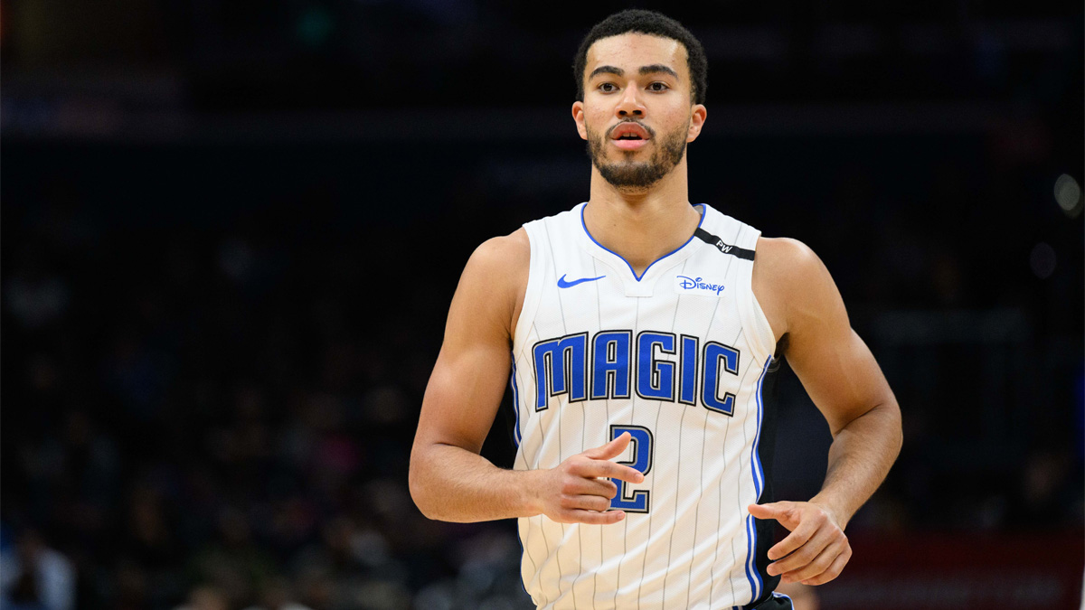 Caleb Houstan en un partido de los Orlando Magic