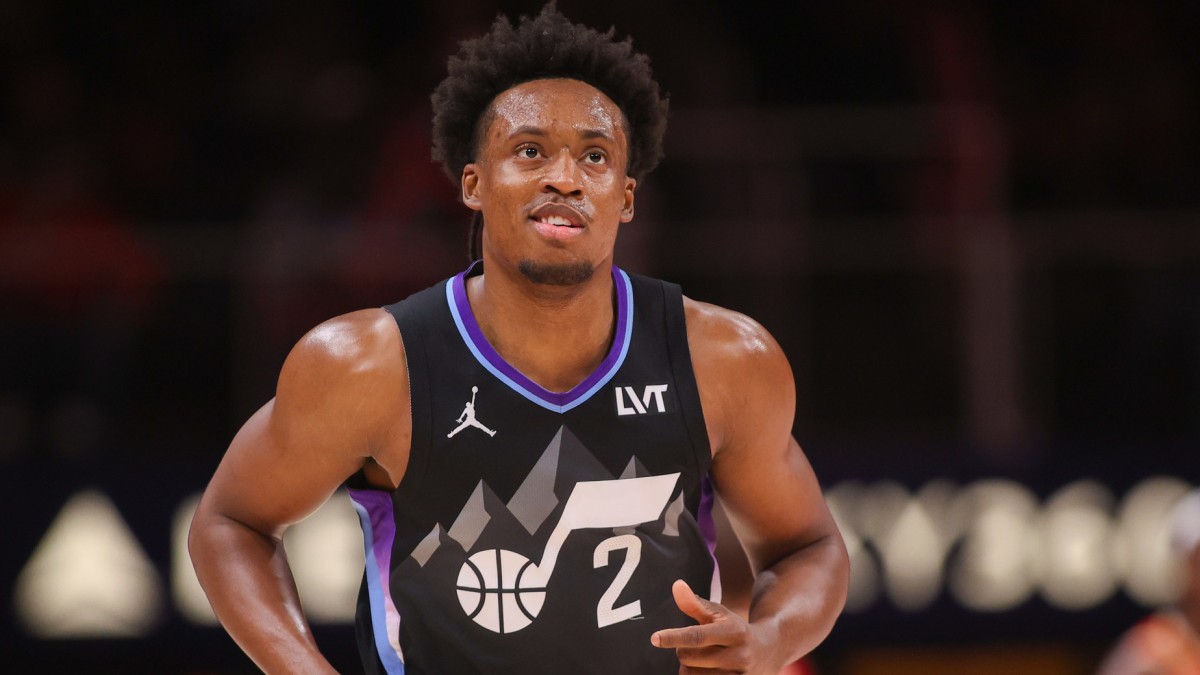 Collin Sexton, disputando un partido con los Utah Jazz.
