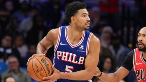 Quentin Grimes, disputando un partido con los Philadlephia 76ers.