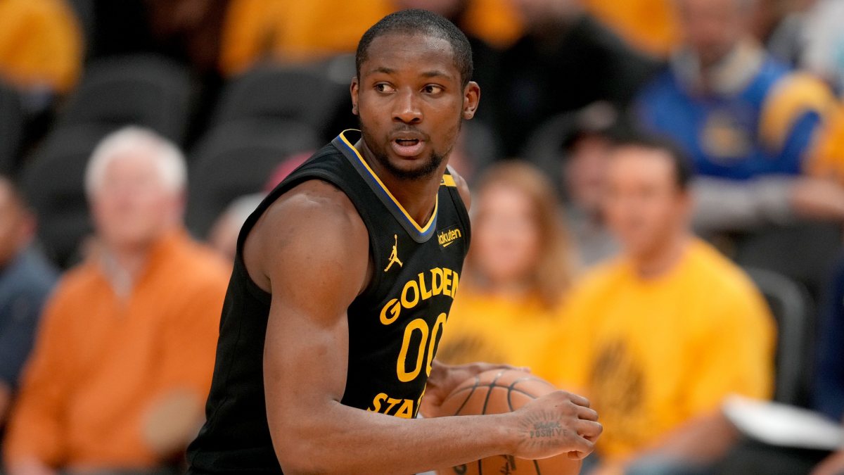 Jonathan Kuminga, durante un partido con los Golden State Warriors.