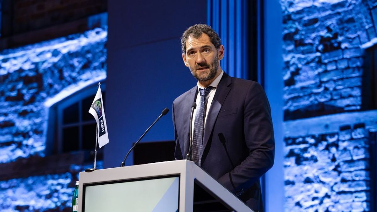 Jorge Garbajosa durante un acto de FIBA Europa.