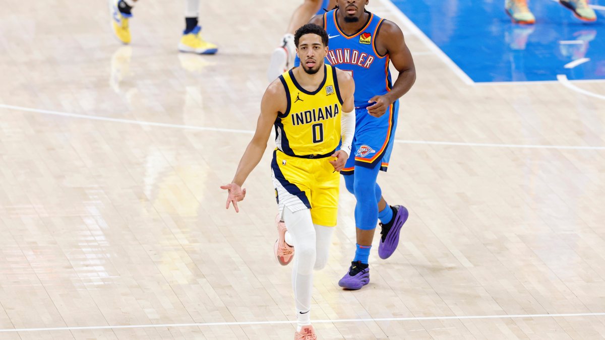 Tyrese Haliburton durante el séptimo partido de las finales NBA.