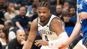 Dennis Smith Jr., disputando un partido con los Brooklyn Nets.