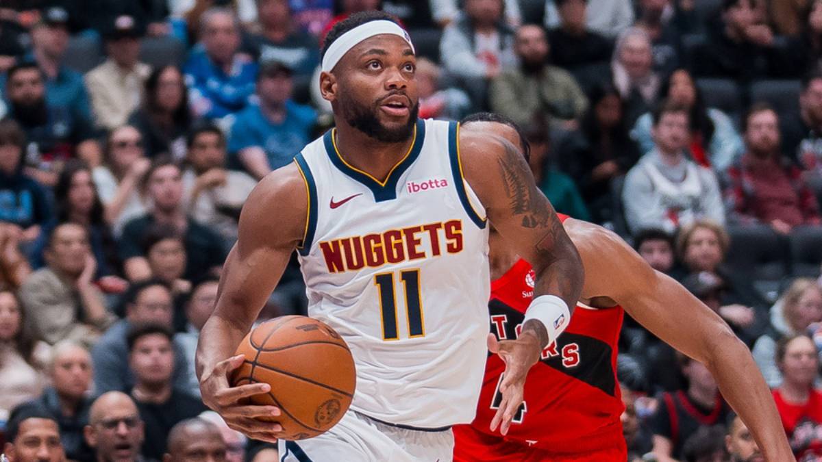 Bruce Brown, disputando un partido de pretemporada con los Denver Nuggets.