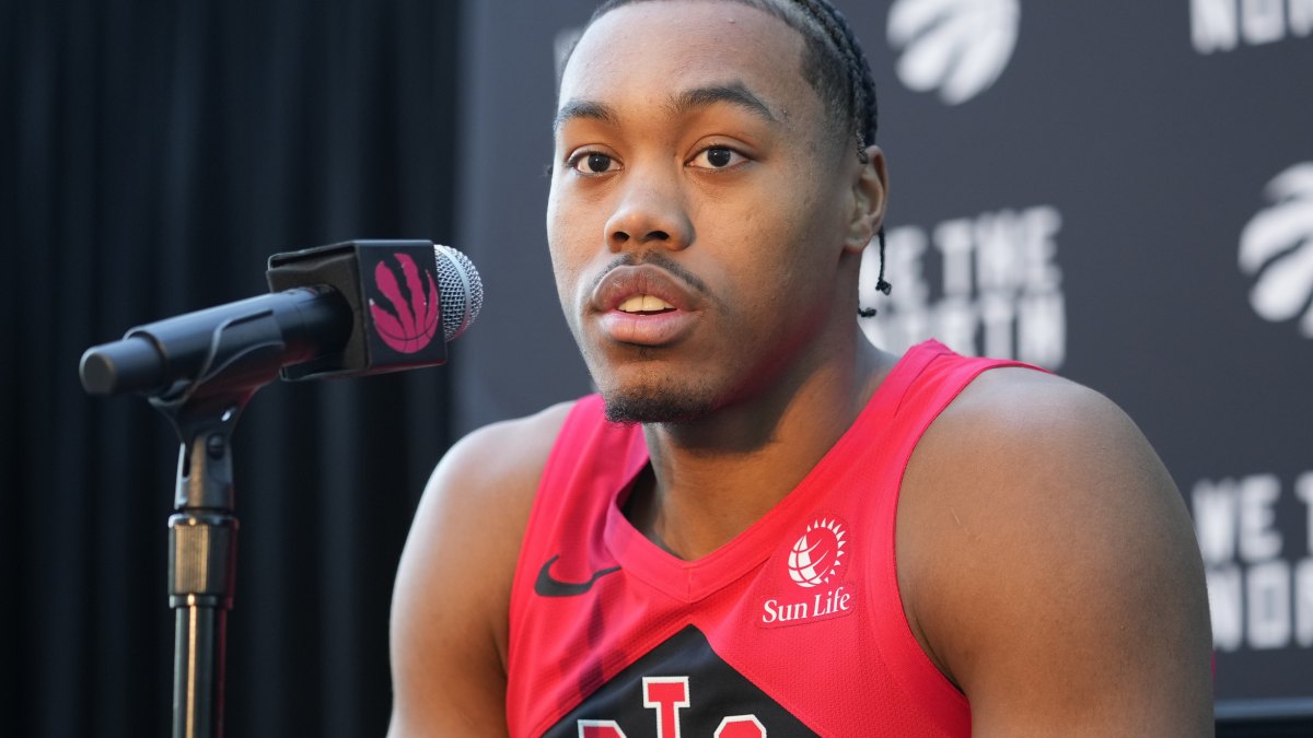 Scottie Barnes, durante el media day de los Raptors.