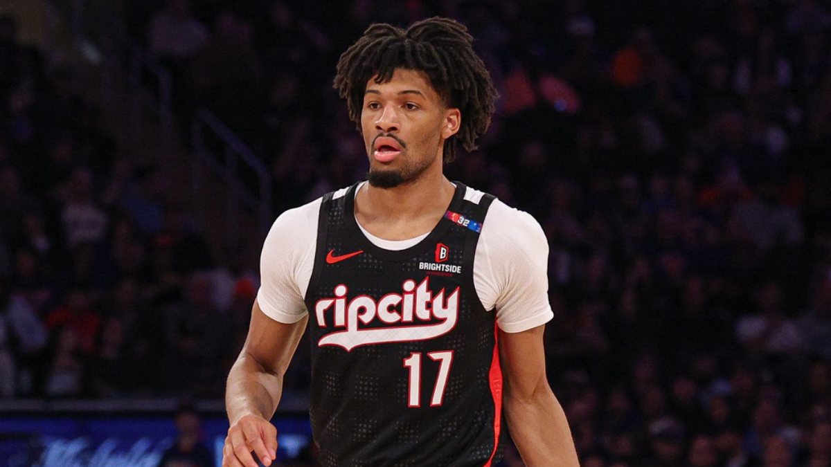 Shaedon Sharpe, durante un partido con los Portland Trail Blazers.