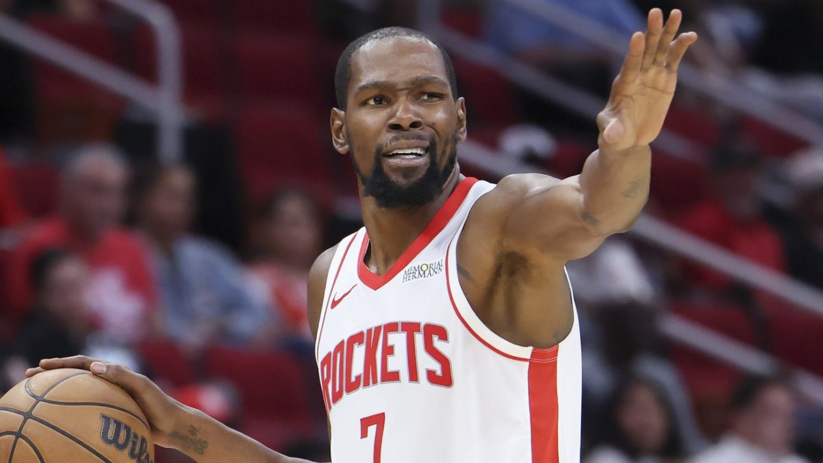 Kevin Durant, durante un partido de pretemporada con los Houston Rockets.
