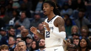 Ja Morant, sorprendido durante la disputa de un partido con Memphis Grizzlies.
