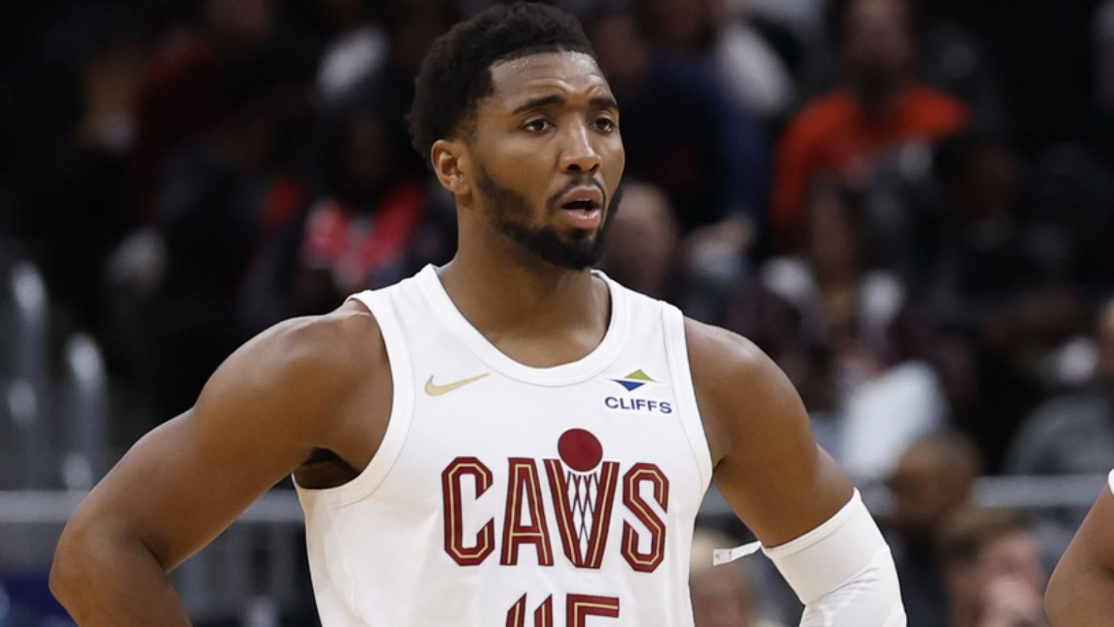Donovan Mitchell, sorprendido durante un partido de los Cleveland Cavaliers.