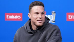 Blake Griffin, durante su intervención en la previa de la Copa NBA.