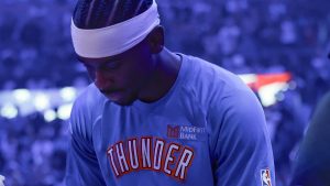 Shai Gilgeous-Alexander, antes del partido de Navidad contra los Spurs.